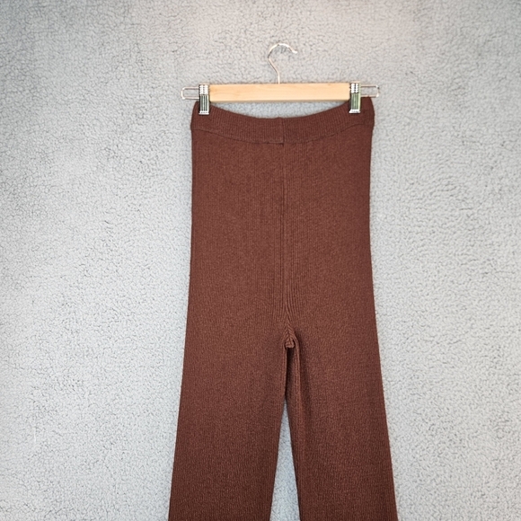 Aeron Womens Egon Brown/Rust Ribbed Knit Flare Pants Sz M Casual Comfort Cozy - Picture 8 of 13